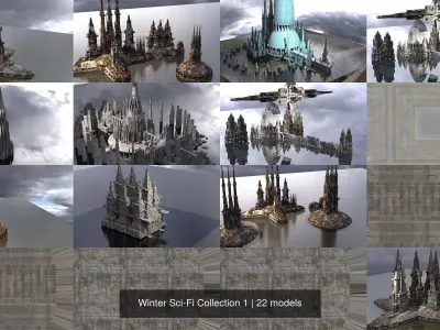 Winter Sci-Fi Collection 1 3D Model Pack