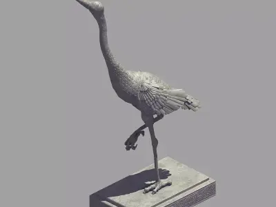 Stone Sculpture - Crane 33 3D model