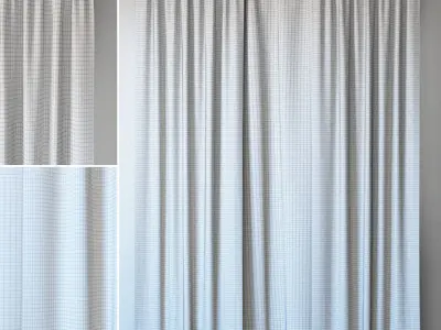 Curtains 97 ERICA CRUSH VOILE Blue 3D model