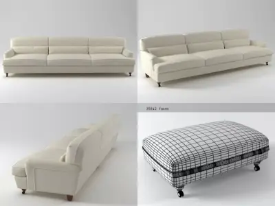 Raffles couch and chair 3D model