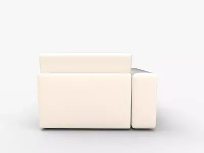 Beta Quartz White Left Chaise 3D model