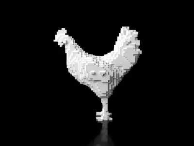 Chiken Minecraft Voxel Low-poly 3D model