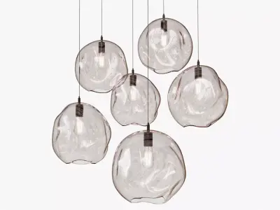 Modern lighting fixtures twisted glass balls 3D model