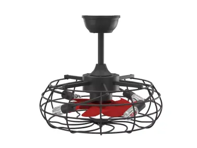 Farmhouse Ceiling Fan with Light 3D Model 3D model