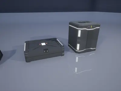 Sci-Fi Box Pack Low-poly 3D model