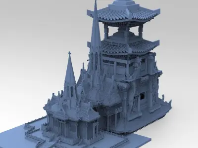 General Warlord Temple 1  3D model