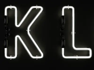 Neon Alphabet 3D model
