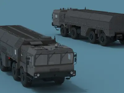  Military Missile Tactical Truck Rigged for Maya 
