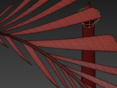 Palm Frond 5 Light Chandelier 3D model