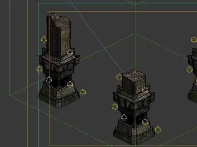 Kashayana Buddha Forest Stone Magic Arrow 02 3D model