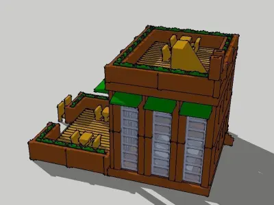 GardenStyle Building Restaurant by Outland Models 3D Printable 3D print model