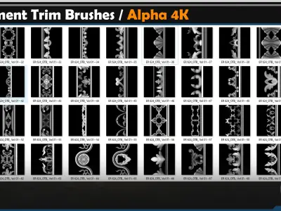 70 Ornament Trim Brushes  Vol 01 Texture
