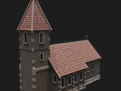 MEDIEVAL CHURCH GOTHIC TEMPLE FANTASY OLD MIDDLE AGES COLLECTION Low-poly 3D model