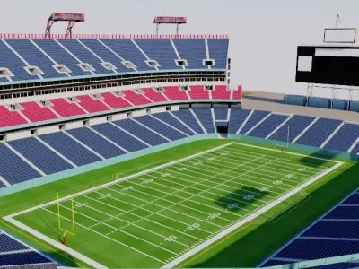 Nissan Stadium - Nashville USA Low-poly 3D model