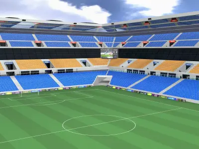 Modern stadium for soccer - us football and rugby 3D model
