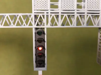 Railway double signal bridge 1-87 resin 3D print model