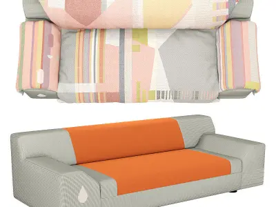 VITRA vlinder sofa light reds 3D model