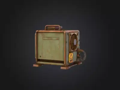 Retro Power Terminal Low-poly 3D model