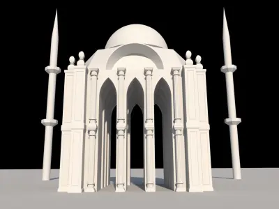 Mesquita fantasy sacred temple Low-poly 3D model