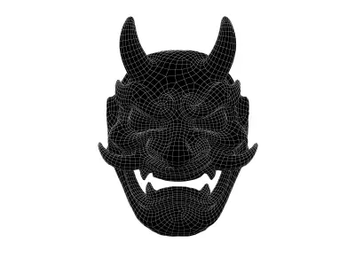 Japan Tengu Head v1 003 Low-poly 3D model