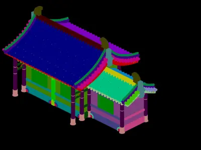 Game Building - Yan overlooking the house 01 3D model