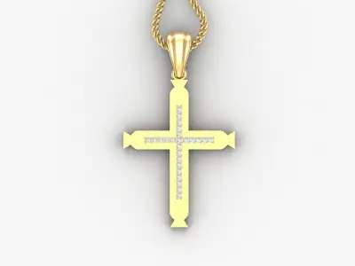 High Cross Pendant Light Gold 18K 4CP007 3D print model