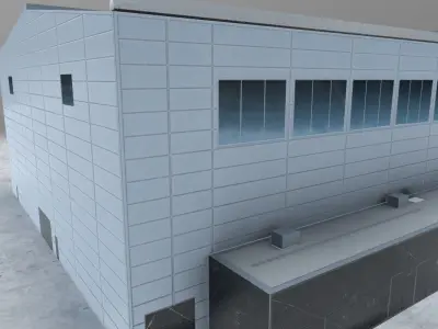 LHBP Hangar 4 Low-poly 3D model