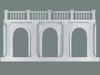 arched doorway arcade 3D print model