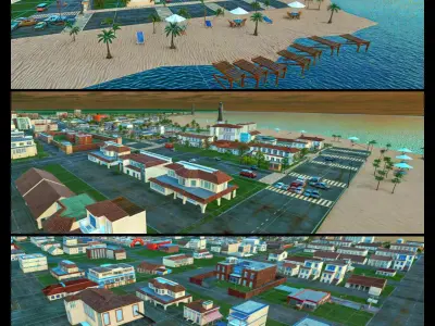 map for mobile game Low-poly 3D model