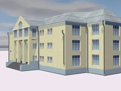 Flat house Low-poly 3D model
