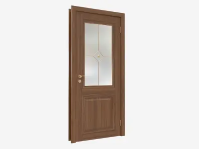 Classic Wooden Interior Door with Furniture 017 3D model