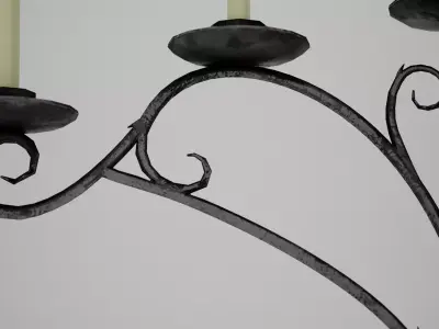 Decorative Medieval Candelabra-Game Ready Low-poly 3D model