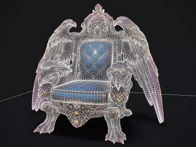 Fantasy Throne 5 game ready 3d model Low-poly 3D model