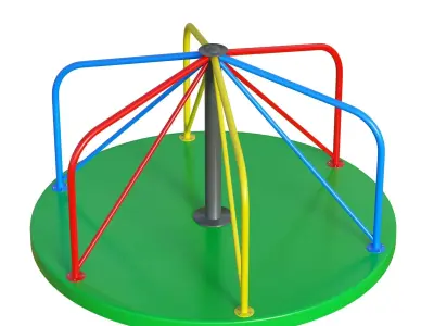 Playground Roundabout Low-poly 3D model