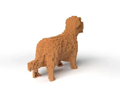 Terrier Minecraft Voxel Low-poly 3D model