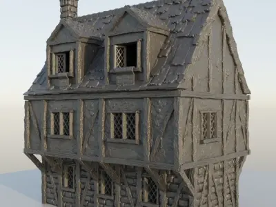 Village Brothel Tabletop Terrain 28 mm 3D print model