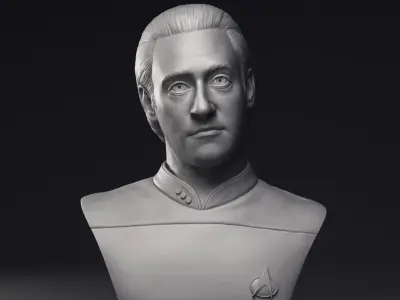 Brent Spiner as Lt Commander Data bust Printable 3D Model 3D print model