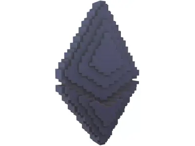 Voxel Ethereum v2 005 Low-poly 3D model