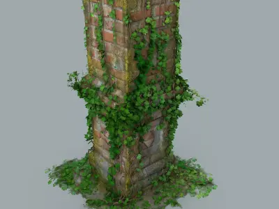 Old pillar  Low-poly 3D model