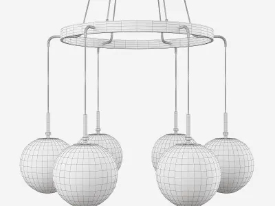 RH LANGUEDOC ROUND CHANDELIER Low-poly 3D model