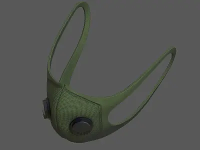 Gas mask protection fabric isolated military combat  Low-poly 3D model