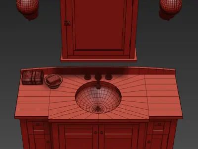 RH CARTWRIGHT SINGLE EXTRA-WIDE VANITY 3D model