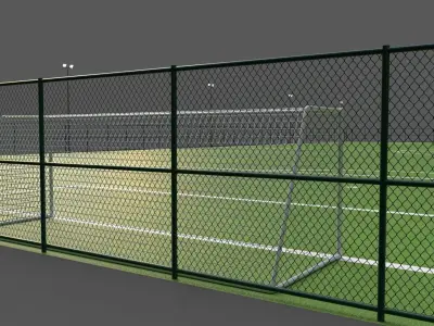 PBR Modular Outdoor Soccer and Football Field Low-poly 3D model