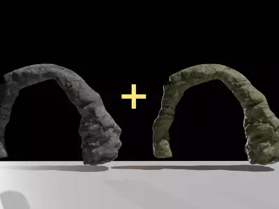 desert rock Free low-poly 3D model