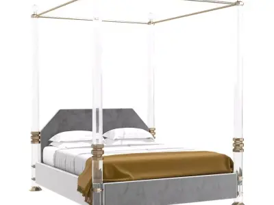 Charles Hollis Jones Bob Hope King-Size Bed in Lucite    3D model