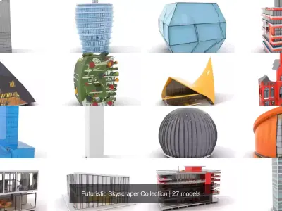 Futuristic Skyscraper Collection 3D Model Pack