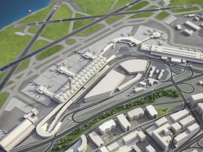 Washington - Ronald Reagan National Airport - DCA Low-poly 3D model