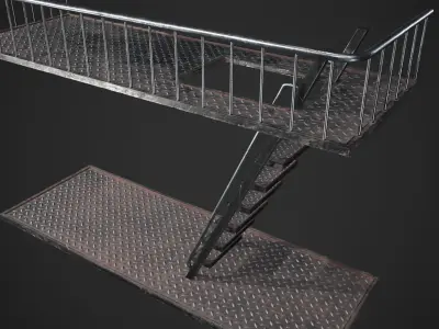 Game ready platform and stains  Low-poly 3D model