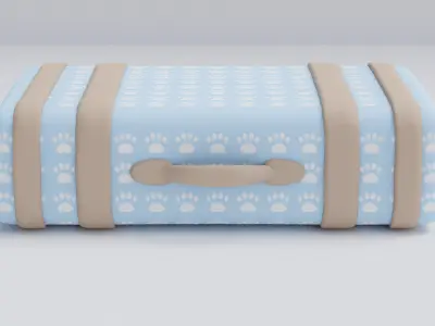 Old Suitcase Low-poly 3D model