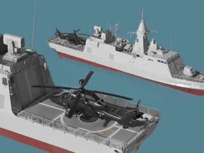  Baynunah Class Corvette with Eurocopter Tiger EC665 Rigged 